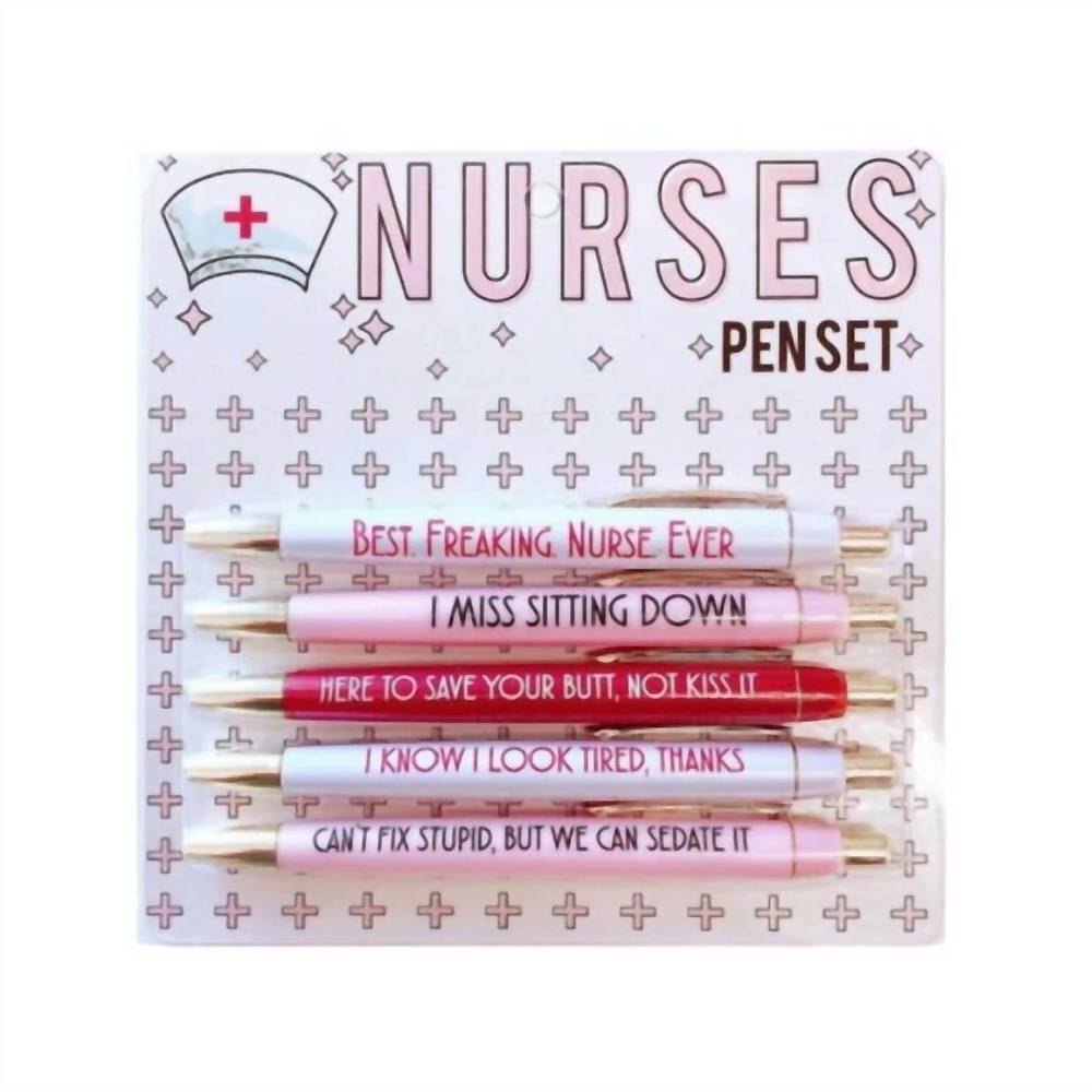 NEW FUN CLUB funny nurse pen set 5-pack in multicolor